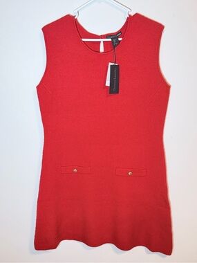 NWT Christian Lacroix Sleeveless Red Knit Dress